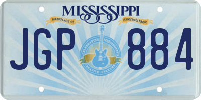 MS license plate JGP884