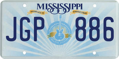MS license plate JGP886