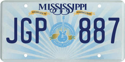 MS license plate JGP887