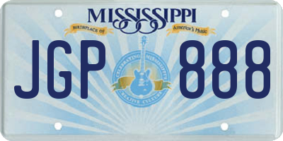MS license plate JGP888