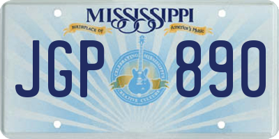 MS license plate JGP890