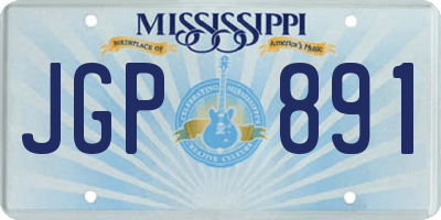 MS license plate JGP891