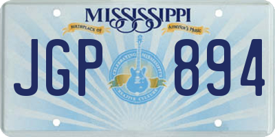 MS license plate JGP894
