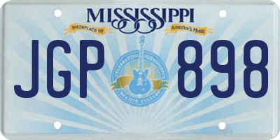 MS license plate JGP898