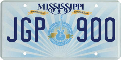 MS license plate JGP900