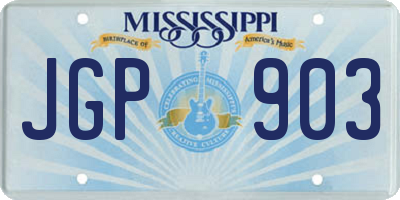 MS license plate JGP903