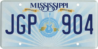 MS license plate JGP904