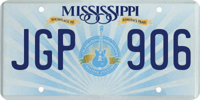 MS license plate JGP906