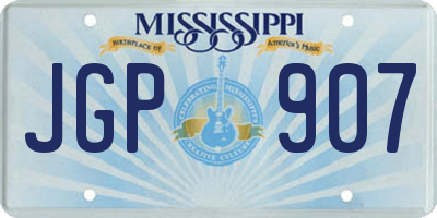 MS license plate JGP907