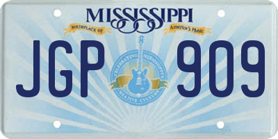 MS license plate JGP909