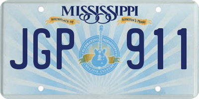 MS license plate JGP911