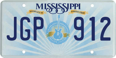 MS license plate JGP912
