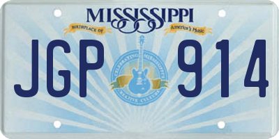 MS license plate JGP914