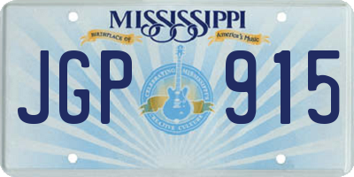 MS license plate JGP915