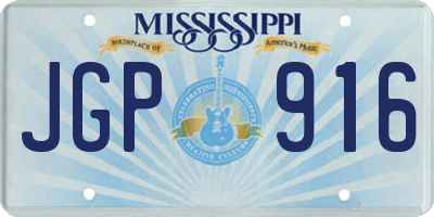 MS license plate JGP916