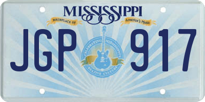 MS license plate JGP917