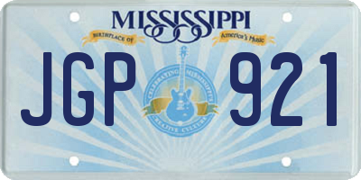 MS license plate JGP921