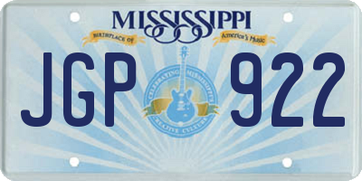 MS license plate JGP922