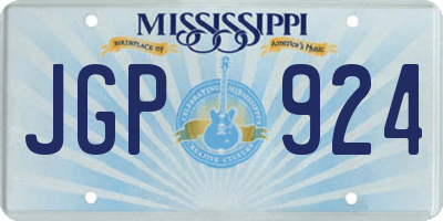 MS license plate JGP924