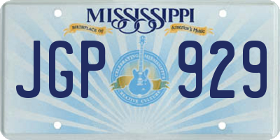 MS license plate JGP929