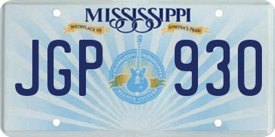 MS license plate JGP930