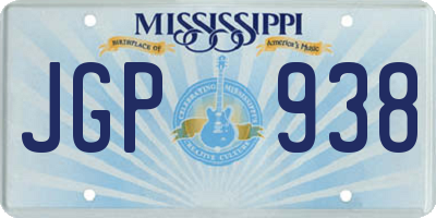 MS license plate JGP938