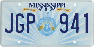 MS license plate JGP941