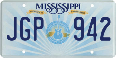 MS license plate JGP942