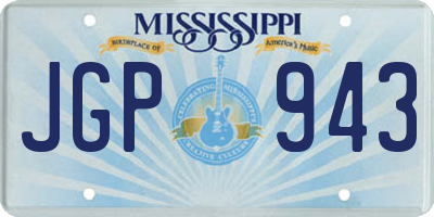 MS license plate JGP943