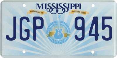 MS license plate JGP945