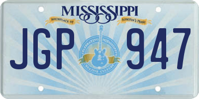MS license plate JGP947