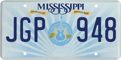 MS license plate JGP948