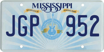 MS license plate JGP952