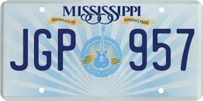 MS license plate JGP957