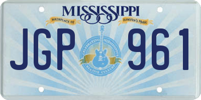 MS license plate JGP961