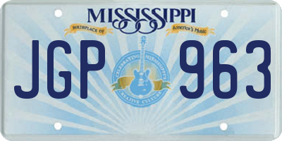 MS license plate JGP963