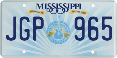 MS license plate JGP965