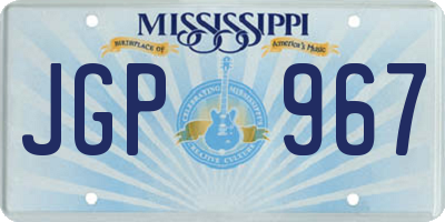 MS license plate JGP967