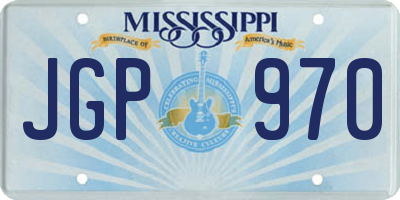 MS license plate JGP970