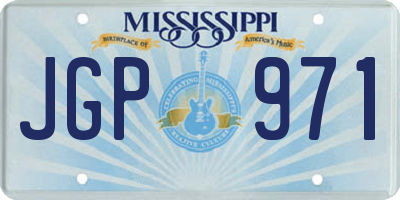 MS license plate JGP971