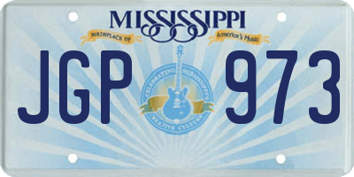 MS license plate JGP973