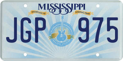 MS license plate JGP975