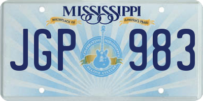 MS license plate JGP983