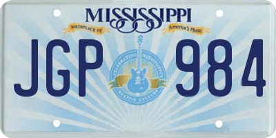MS license plate JGP984