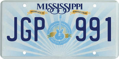 MS license plate JGP991
