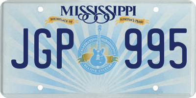 MS license plate JGP995