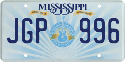 MS license plate JGP996