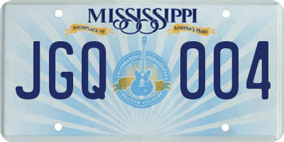 MS license plate JGQ004