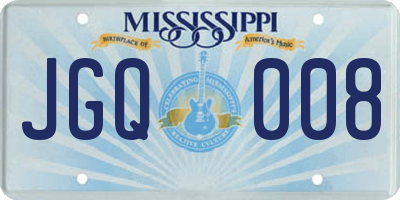 MS license plate JGQ008