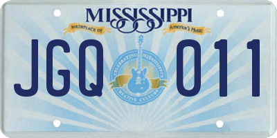 MS license plate JGQ011